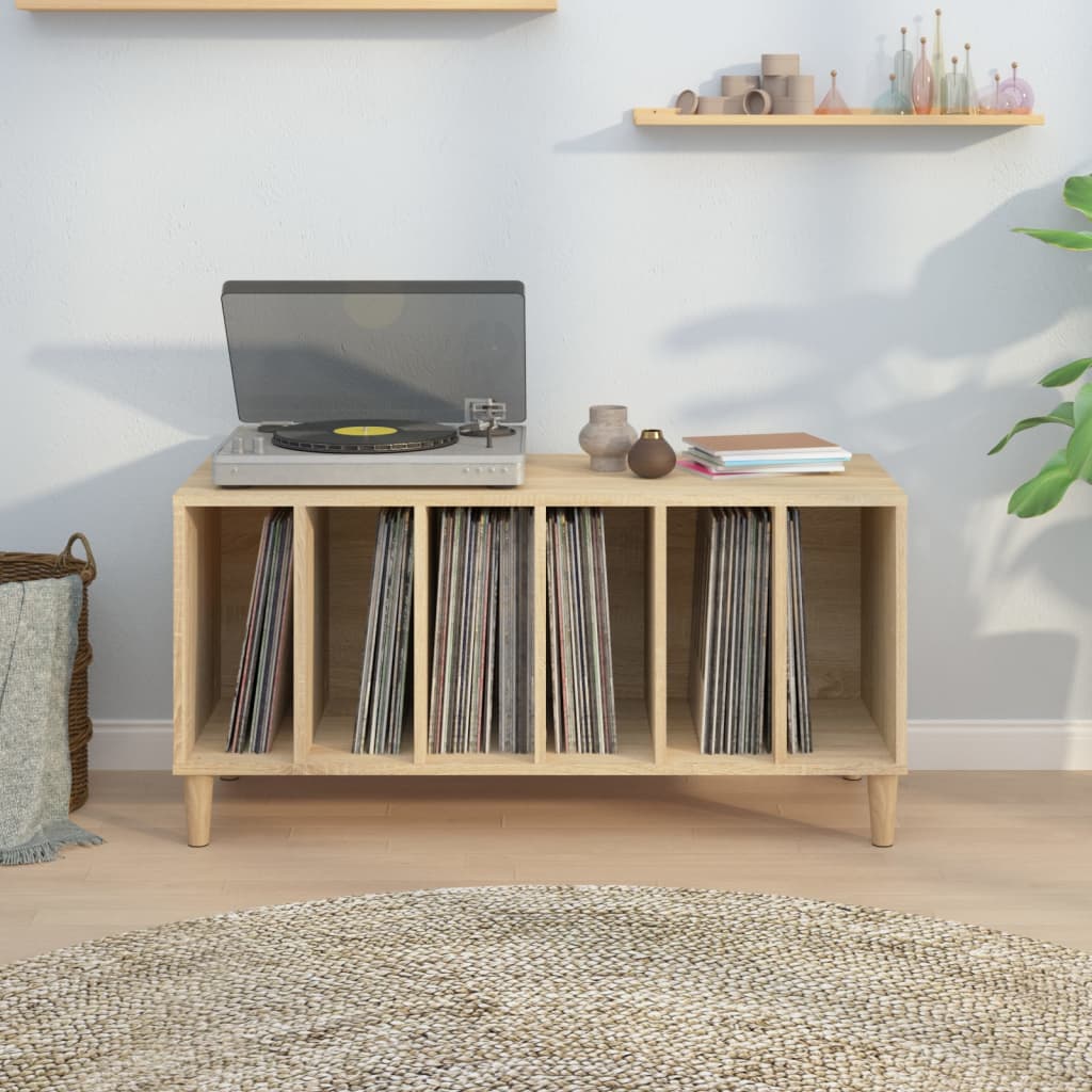 vidaXL Dulap pentru discuri stejar sonoma 100x38x48 cm, lemn prelucrat