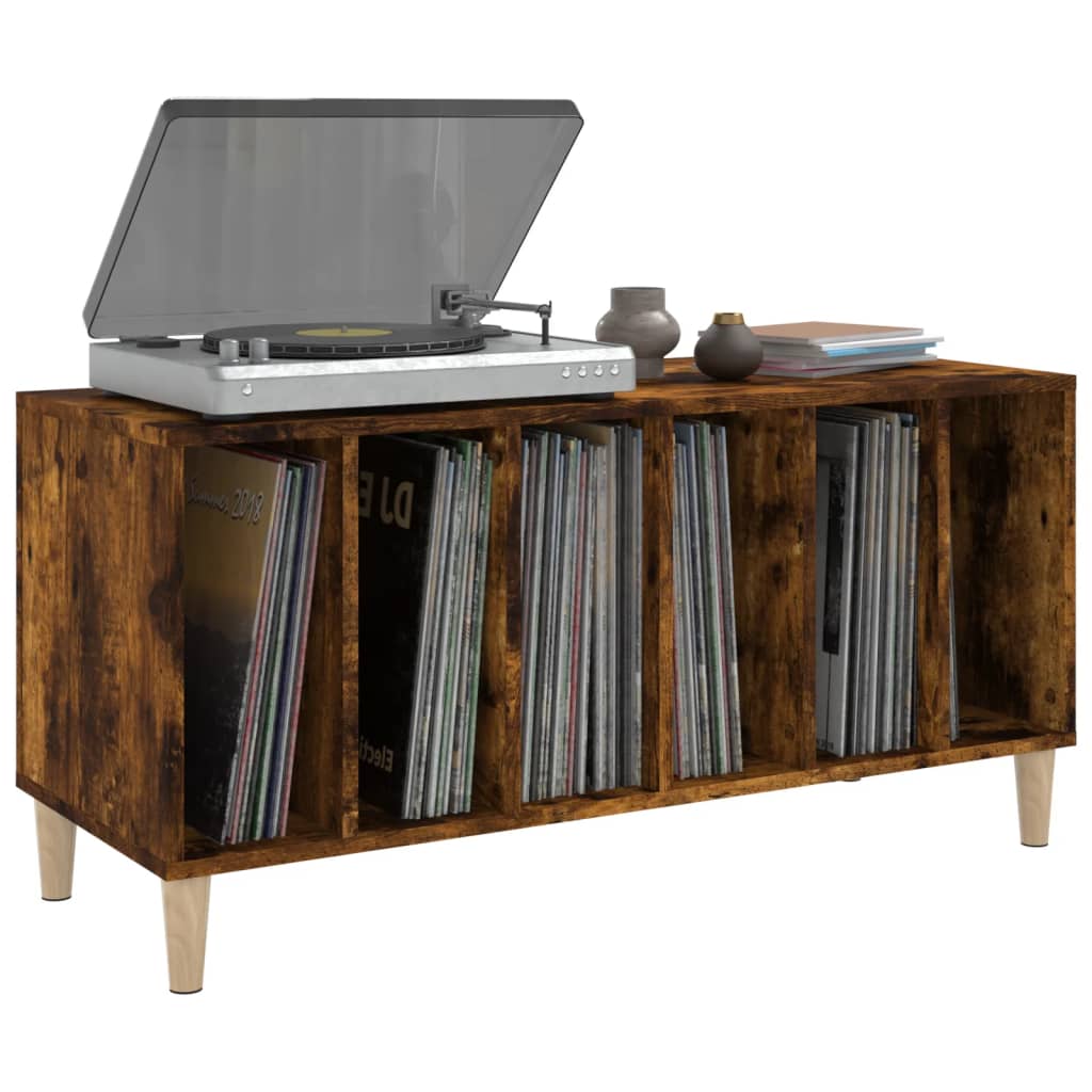 vidaXL Dulap pentru discuri stejar fumuriu 100x38x48 cm lemn compozit vidaXL Dulap pentru discuri stejar fumuriu 100x38x48 cm lemn compozit