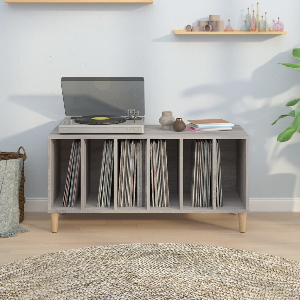 vidaXL Dulap pentru discuri gri sonoma, 100x38x48 cm, lemn prelucrat vidaXL Dulap pentru discuri gri sonoma, 100x38x48 cm, lemn prelucrat