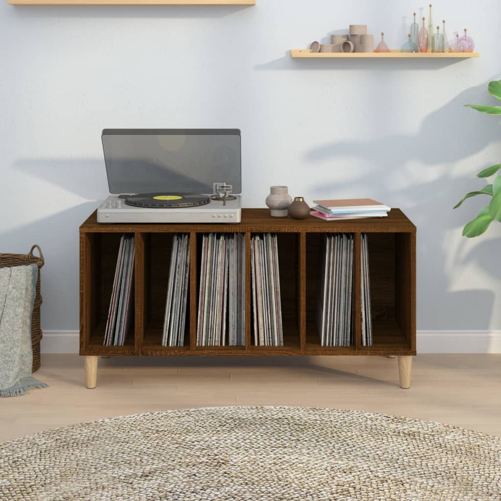 vidaXL Dulap pentru discuri stejar maro, 100x38x48 cm, lemn prelucrat vidaXL Dulap pentru discuri stejar maro, 100x38x48 cm, lemn prelucrat
