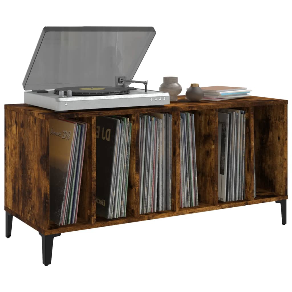 vidaXL Dulap pentru discuri stejar afumat 100x38x48 cm, lemn prelucrat vidaXL Dulap pentru discuri stejar afumat 100x38x48 cm, lemn prelucrat