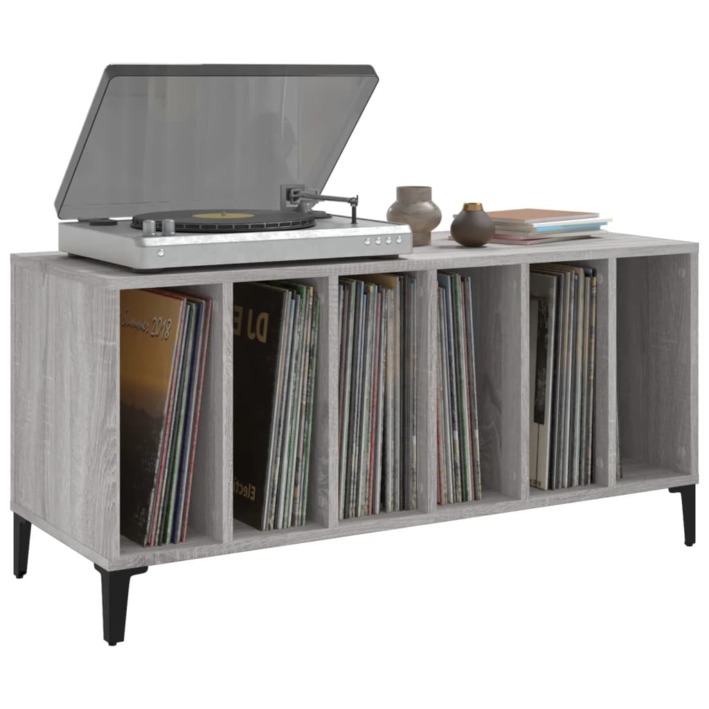 vidaXL Dulap pentru discuri gri sonoma, 100x38x48 cm, lemn prelucrat vidaXL Dulap pentru discuri gri sonoma, 100x38x48 cm, lemn prelucrat
