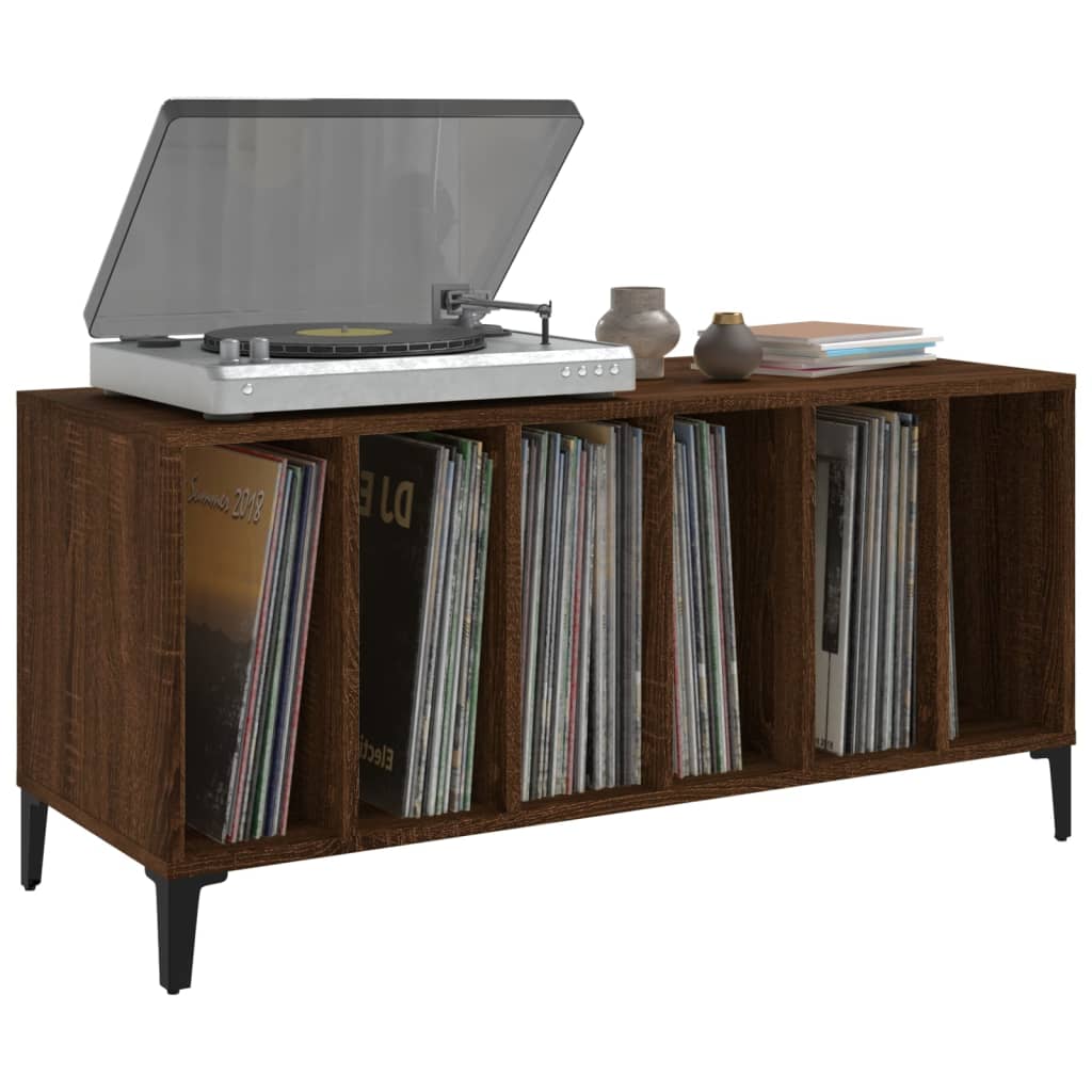 vidaXL Dulap pentru discuri stejar maro, 100x38x48 cm, lemn prelucrat vidaXL Dulap pentru discuri stejar maro, 100x38x48 cm, lemn prelucrat