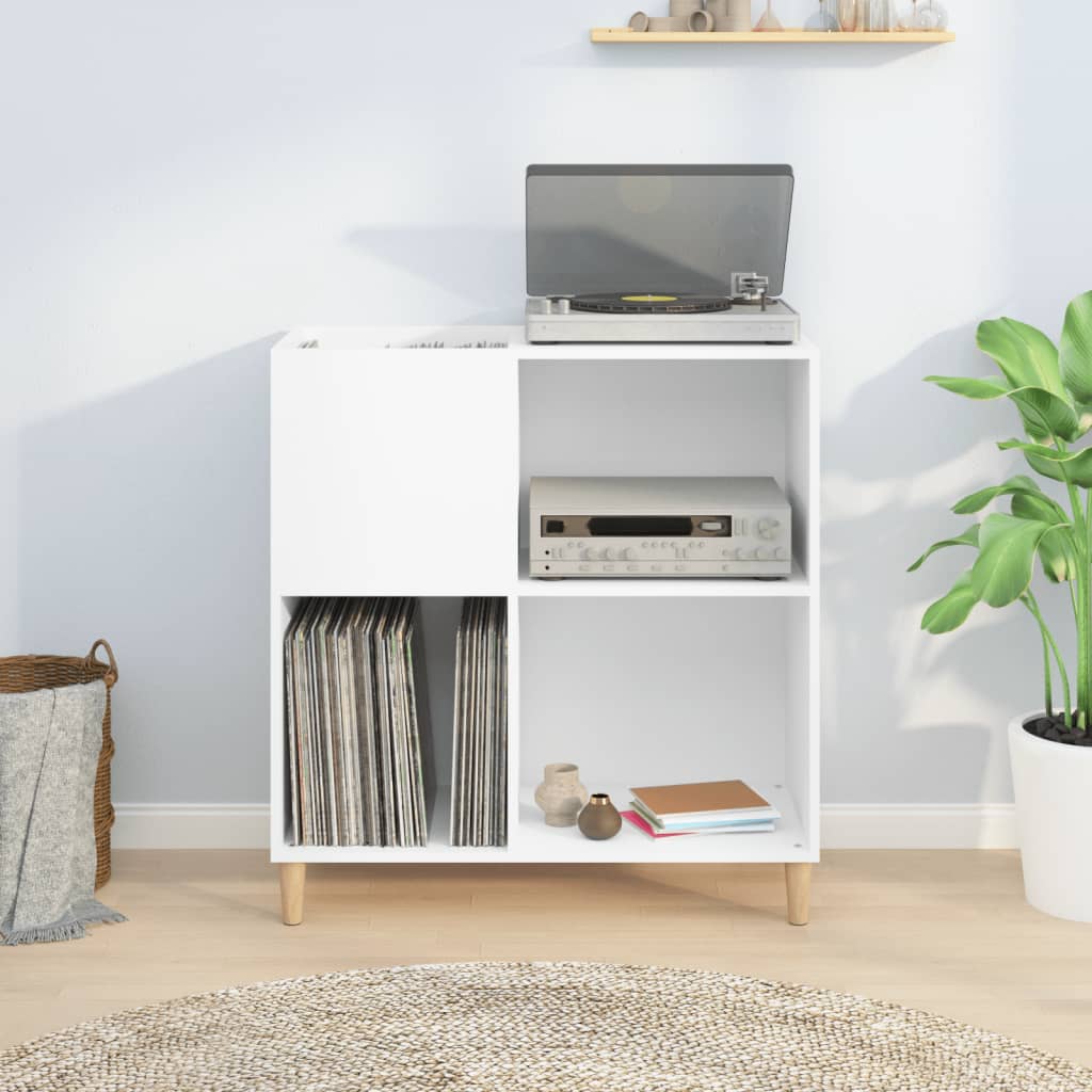 vidaXL Dulap pentru discuri, alb, 84,5x38x89 cm, lemn compozit vidaXL Dulap pentru discuri, alb, 84,5x38x89 cm, lemn compozit