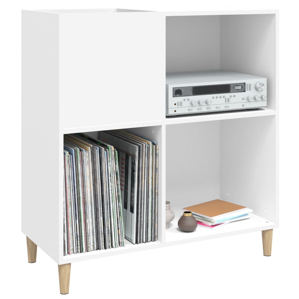 vidaXL Dulap pentru discuri, alb, 84,5x38x89 cm, lemn compozit vidaXL Dulap pentru discuri, alb, 84,5x38x89 cm, lemn compozit