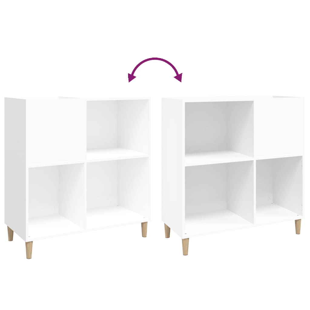 vidaXL Dulap pentru discuri, alb, 84,5x38x89 cm, lemn compozit vidaXL Dulap pentru discuri, alb, 84,5x38x89 cm, lemn compozit