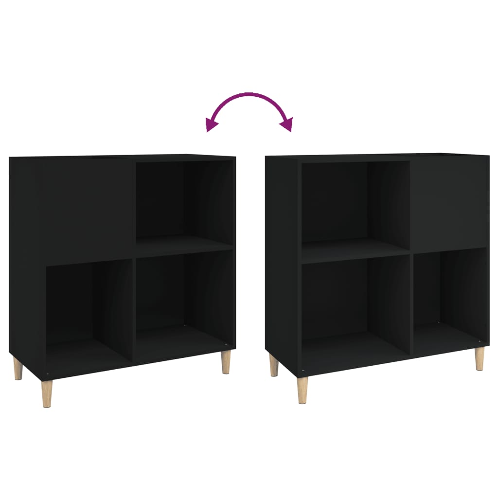 vidaXL Dulap pentru discuri negru 84,5x38x89 cm lemn compozit vidaXL Dulap pentru discuri negru 84,5x38x89 cm lemn compozit