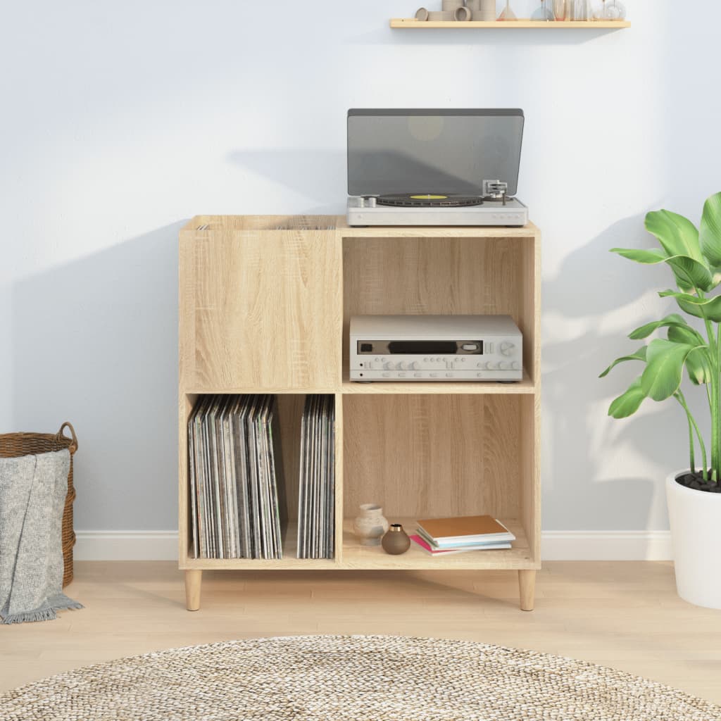 vidaXL Dulap pentru discuri stejar sonoma 84,5x38x89 cm lemn compozit vidaXL Dulap pentru discuri stejar sonoma 84,5x38x89 cm lemn compozit