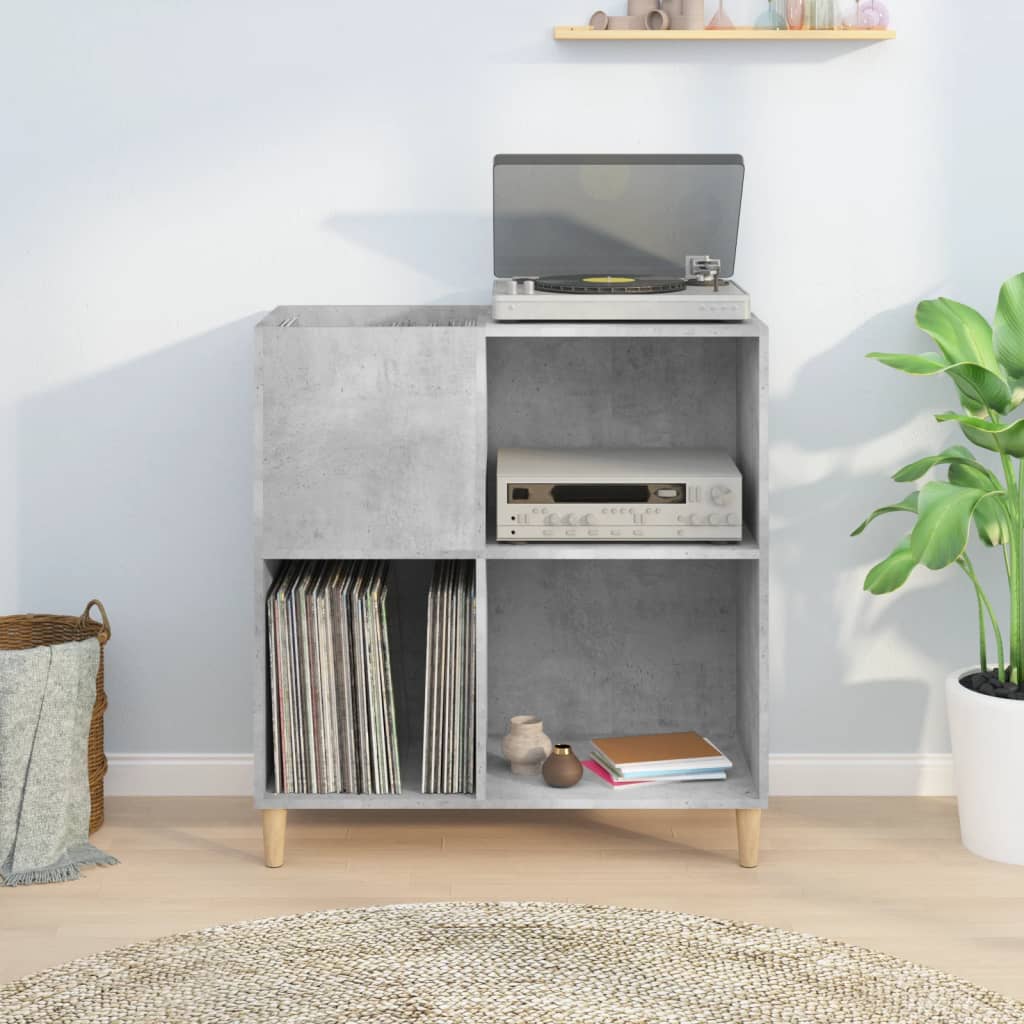 vidaXL Dulap pentru discuri gri beton 84,5x38x89 cm lemn compozit vidaXL Dulap pentru discuri gri beton 84,5x38x89 cm lemn compozit