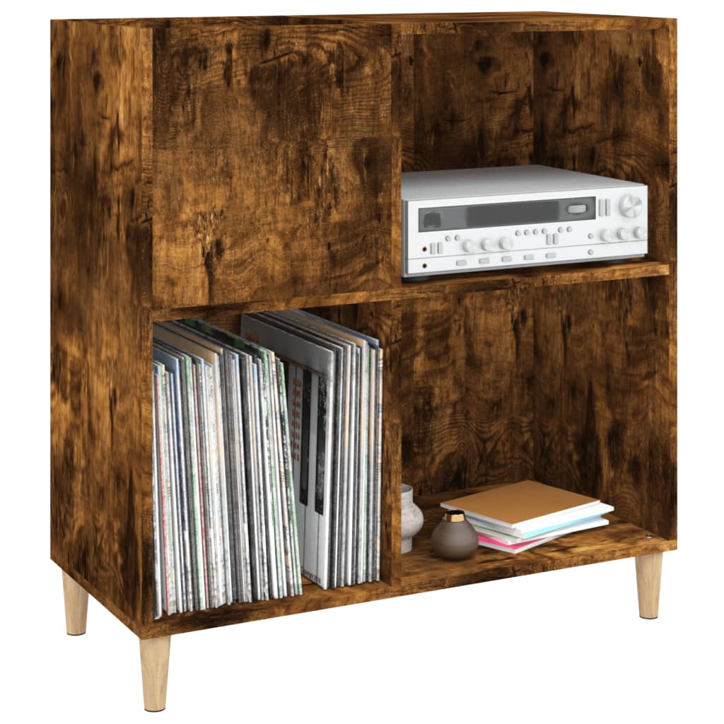 vidaXL Dulap pentru discuri stejar fumuriu 84,5x38x89 cm lemn compozit vidaXL Dulap pentru discuri stejar fumuriu 84,5x38x89 cm lemn compozit