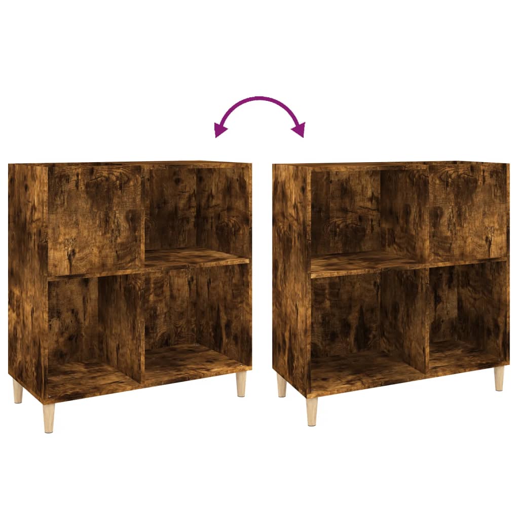 vidaXL Dulap pentru discuri stejar fumuriu 84,5x38x89 cm lemn compozit vidaXL Dulap pentru discuri stejar fumuriu 84,5x38x89 cm lemn compozit