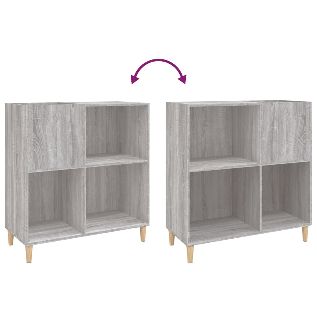 vidaXL Dulap pentru discuri gri sonoma 84,5x38x89 cm lemn compozit vidaXL Dulap pentru discuri gri sonoma 84,5x38x89 cm lemn compozit