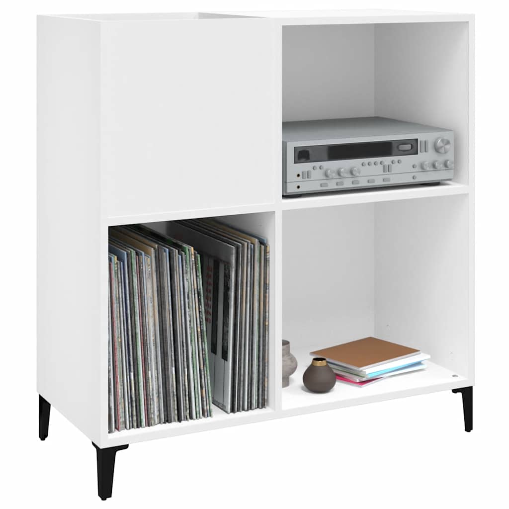 vidaXL Comodă de discuri, alb, 84,5x38x89 cm, lemn compozit vidaXL Comodă de discuri, alb, 84,5x38x89 cm, lemn compozit