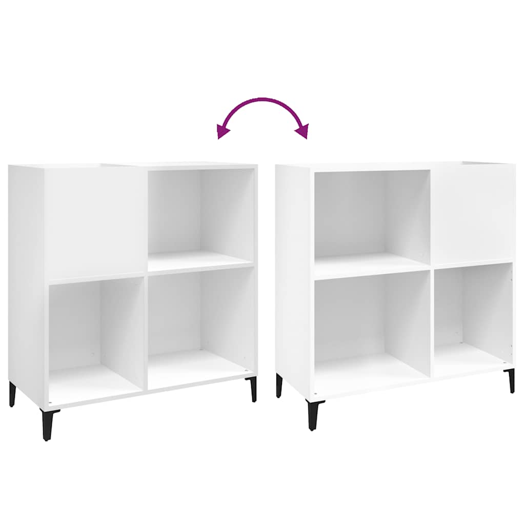vidaXL Comodă de discuri, alb, 84,5x38x89 cm, lemn compozit vidaXL Comodă de discuri, alb, 84,5x38x89 cm, lemn compozit