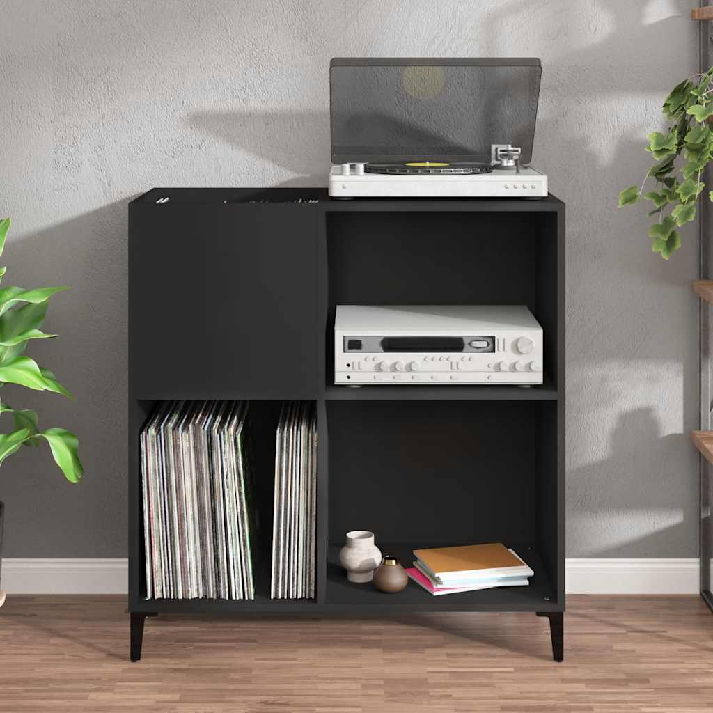 vidaXL Dulap pentru discuri negru 84,5x38x89 cm lemn compozit vidaXL Dulap pentru discuri negru 84,5x38x89 cm lemn compozit