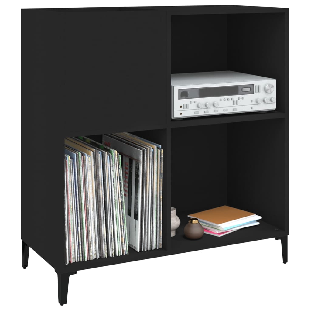 vidaXL Dulap pentru discuri negru 84,5x38x89 cm lemn compozit vidaXL Dulap pentru discuri negru 84,5x38x89 cm lemn compozit