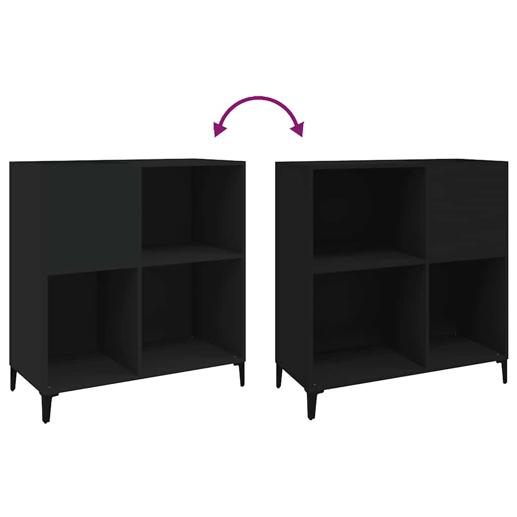 vidaXL Dulap pentru discuri negru 84,5x38x89 cm lemn compozit vidaXL Dulap pentru discuri negru 84,5x38x89 cm lemn compozit