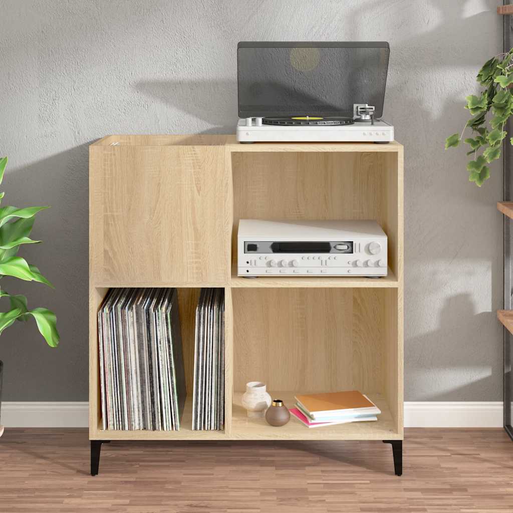 vidaXL Dulap pentru discuri stejar sonoma 84,5x38x89 cm lemn compozit vidaXL Dulap pentru discuri stejar sonoma 84,5x38x89 cm lemn compozit