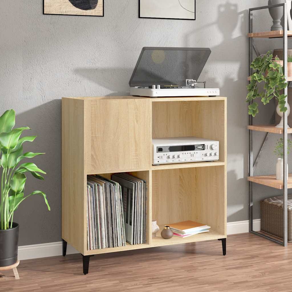 vidaXL Dulap pentru discuri stejar sonoma 84,5x38x89 cm lemn compozit vidaXL Dulap pentru discuri stejar sonoma 84,5x38x89 cm lemn compozit