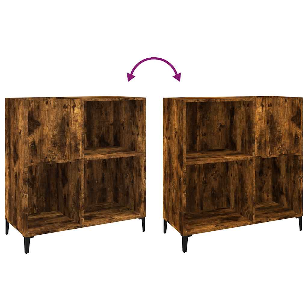 vidaXL Dulap pentru discuri stejar fumuriu 84,5x38x89 cm lemn compozit vidaXL Dulap pentru discuri stejar fumuriu 84,5x38x89 cm lemn compozit