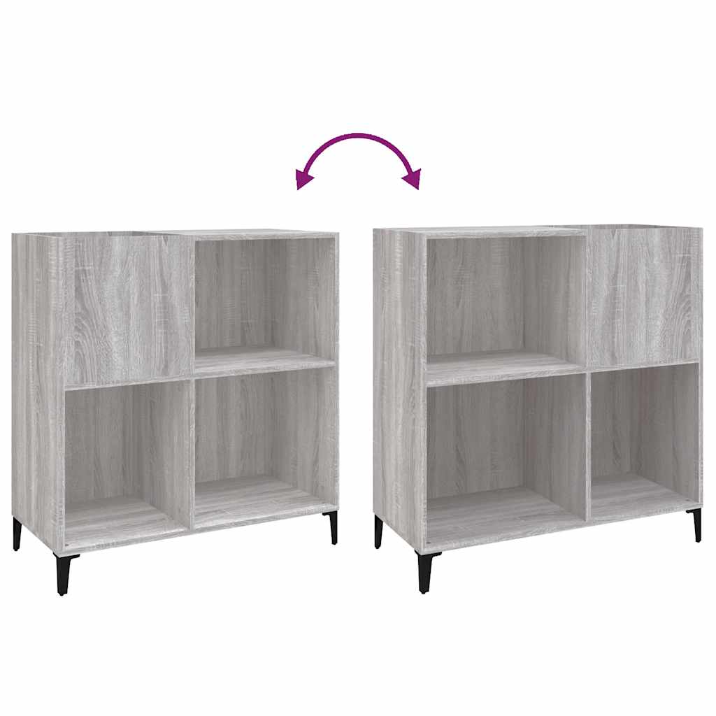 vidaXL Dulap pentru discuri gri sonoma 84,5x38x89 cm lemn compozit vidaXL Dulap pentru discuri gri sonoma 84,5x38x89 cm lemn compozit