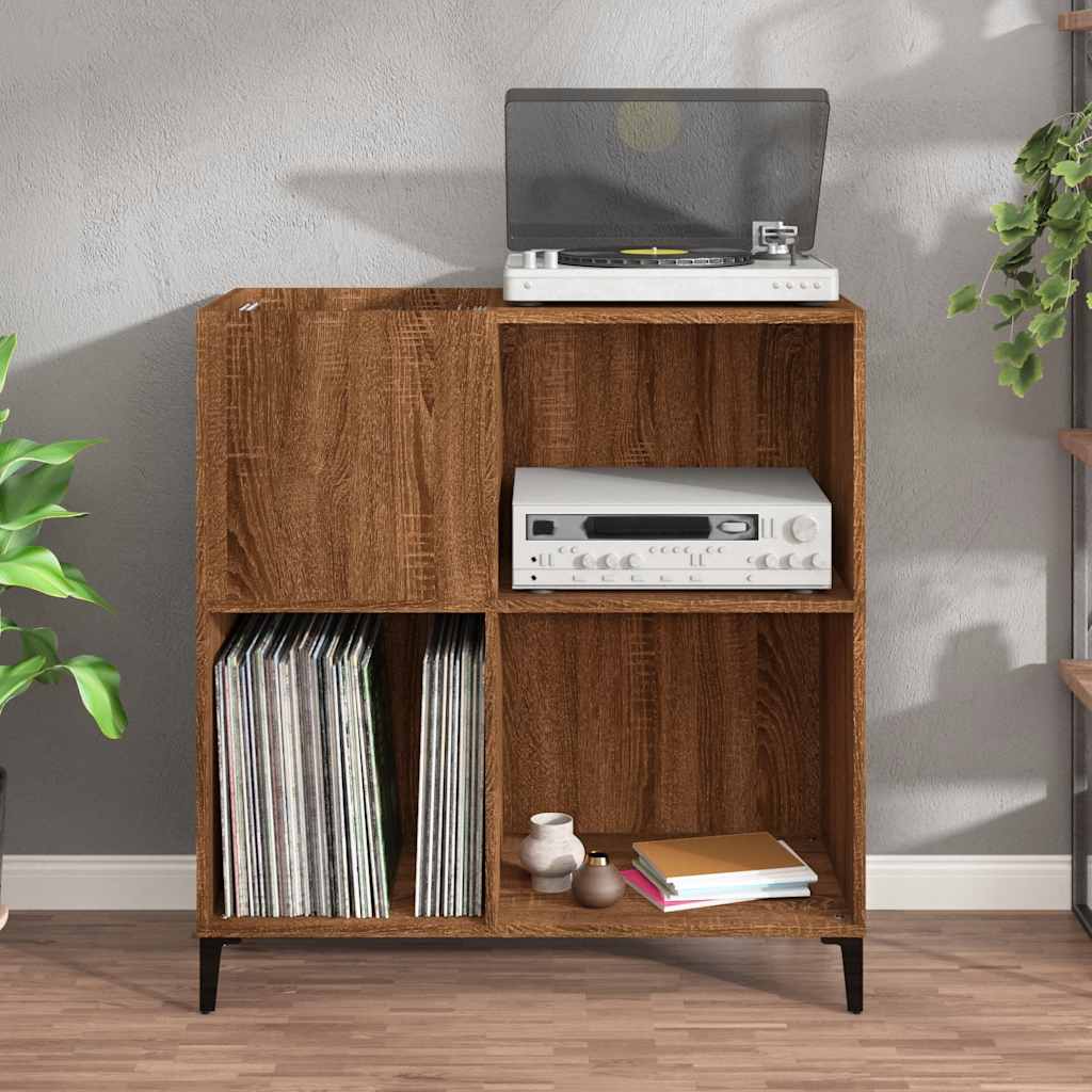 vidaXL Dulap pentru discuri stejar maro 84,5x38x89 cm lemn compozit vidaXL Dulap pentru discuri stejar maro 84,5x38x89 cm lemn compozit