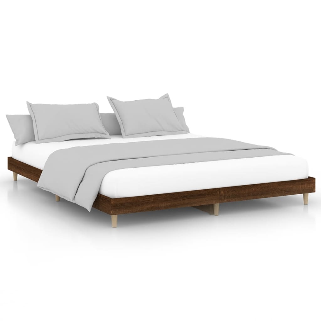 vidaXL Cadru de pat fără saltea Stejar maro 200x200 cm Lemn prelucrat vidaXL Cadru de pat fără saltea Stejar maro 200x200 cm Lemn prelucrat