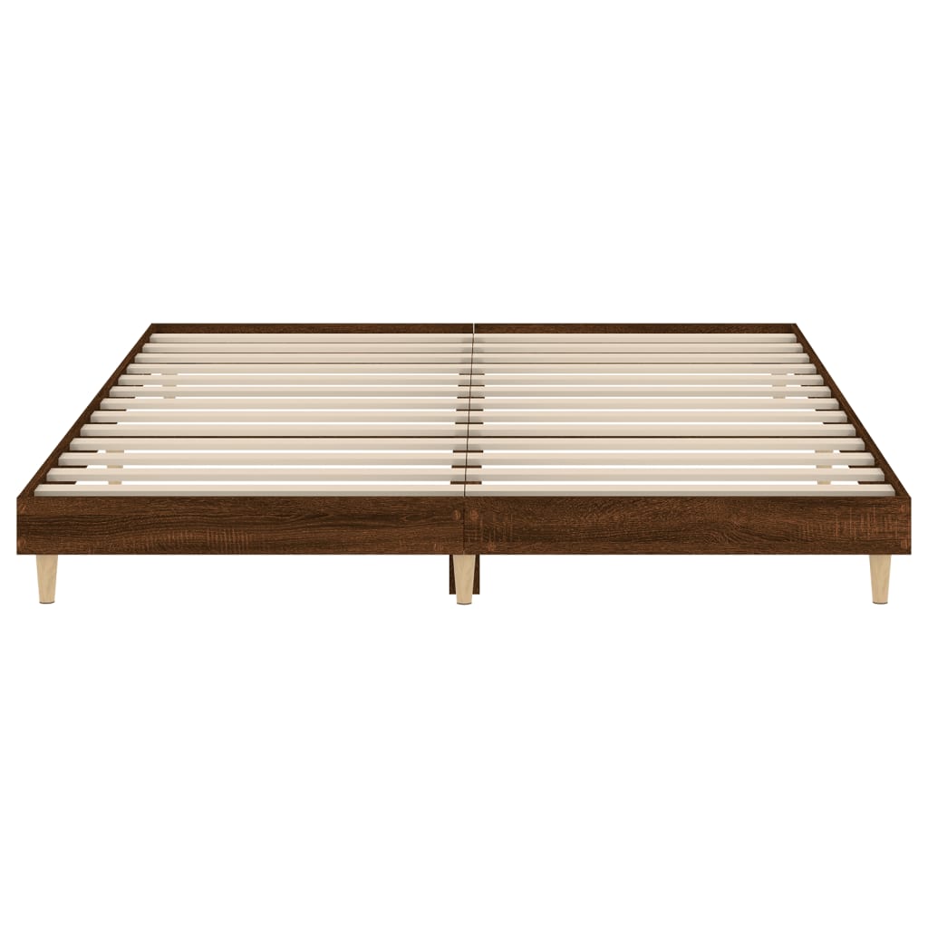 vidaXL Cadru de pat fără saltea Stejar maro 200x200 cm Lemn prelucrat vidaXL Cadru de pat fără saltea Stejar maro 200x200 cm Lemn prelucrat