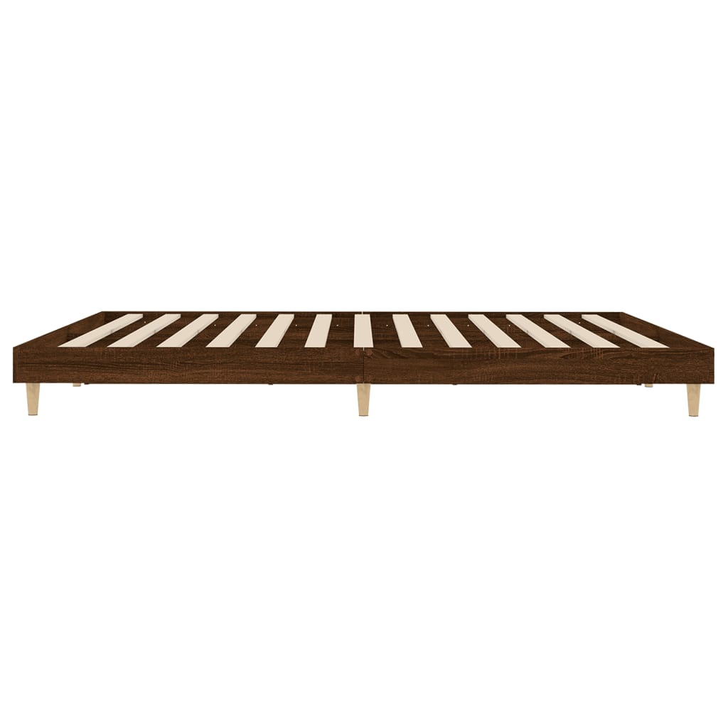 vidaXL Cadru de pat fără saltea Stejar maro 200x200 cm Lemn prelucrat vidaXL Cadru de pat fără saltea Stejar maro 200x200 cm Lemn prelucrat