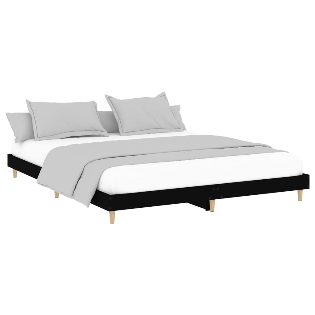 vidaXL Cadru de pat fără saltea Negru 180x200cm Lemn prelucrat