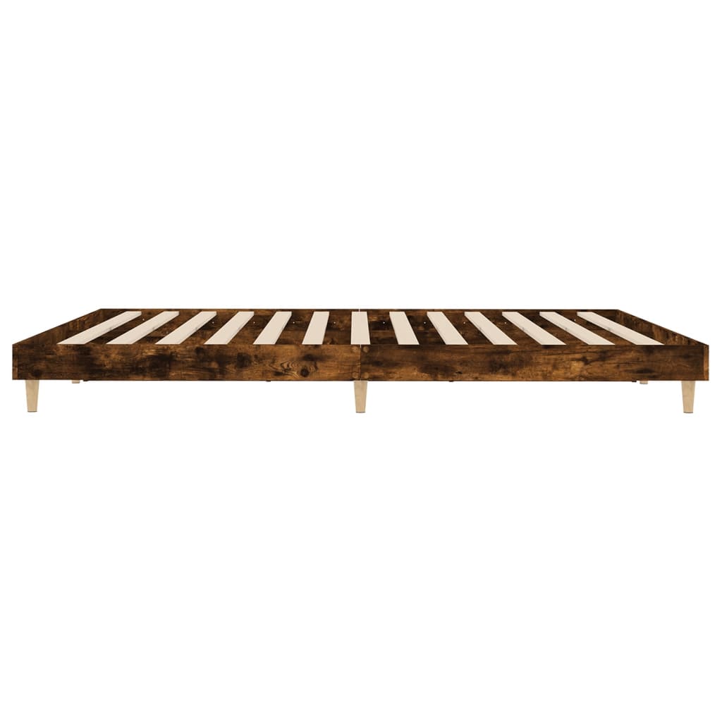 vidaXL Cadru de pat fără saltea Stejar afumat 160x200cm Lemn prelucrat