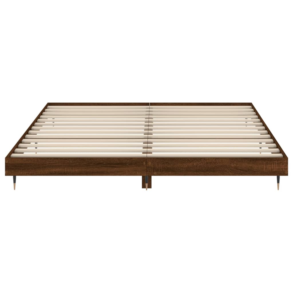 vidaXL Cadru de pat fără saltea Stejar maro 200x200 cm Lemn prelucrat vidaXL Cadru de pat fără saltea Stejar maro 200x200 cm Lemn prelucrat