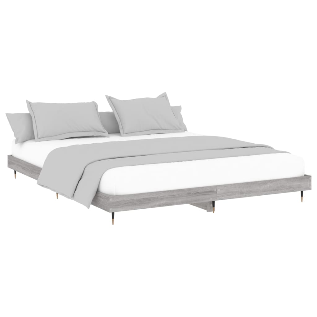 vidaXL Cadru de pat fără saltea Gri Sonoma 160x200cm lemn prelucrat