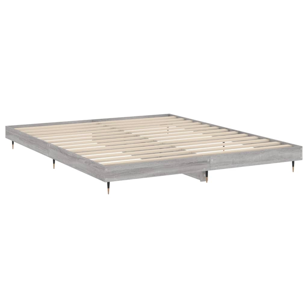 vidaXL Cadru de pat fără saltea Gri Sonoma 160x200cm lemn prelucrat