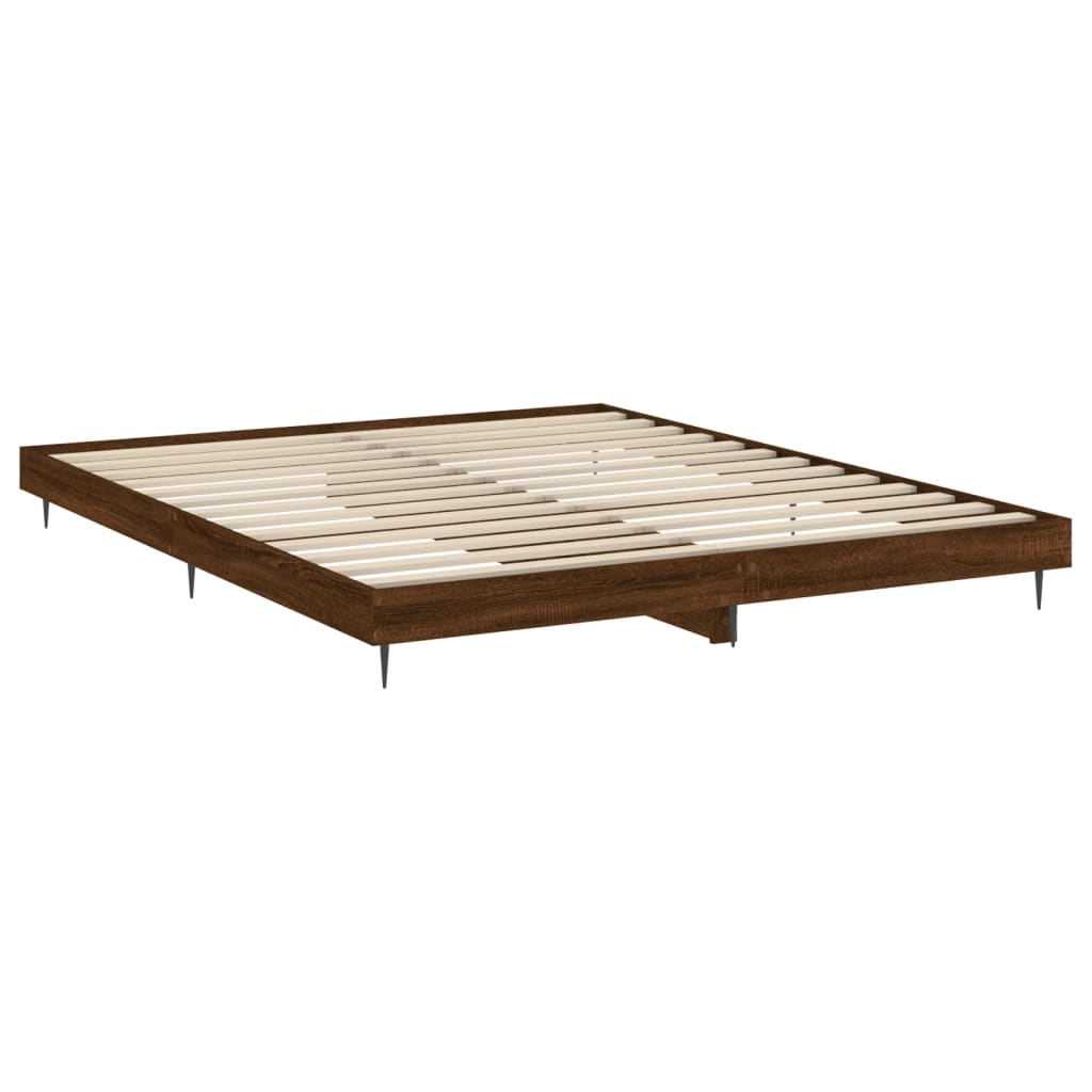 vidaXL Cadru de pat fără saltea Stejar maro 200x200 cm Lemn prelucrat vidaXL Cadru de pat fără saltea Stejar maro 200x200 cm Lemn prelucrat