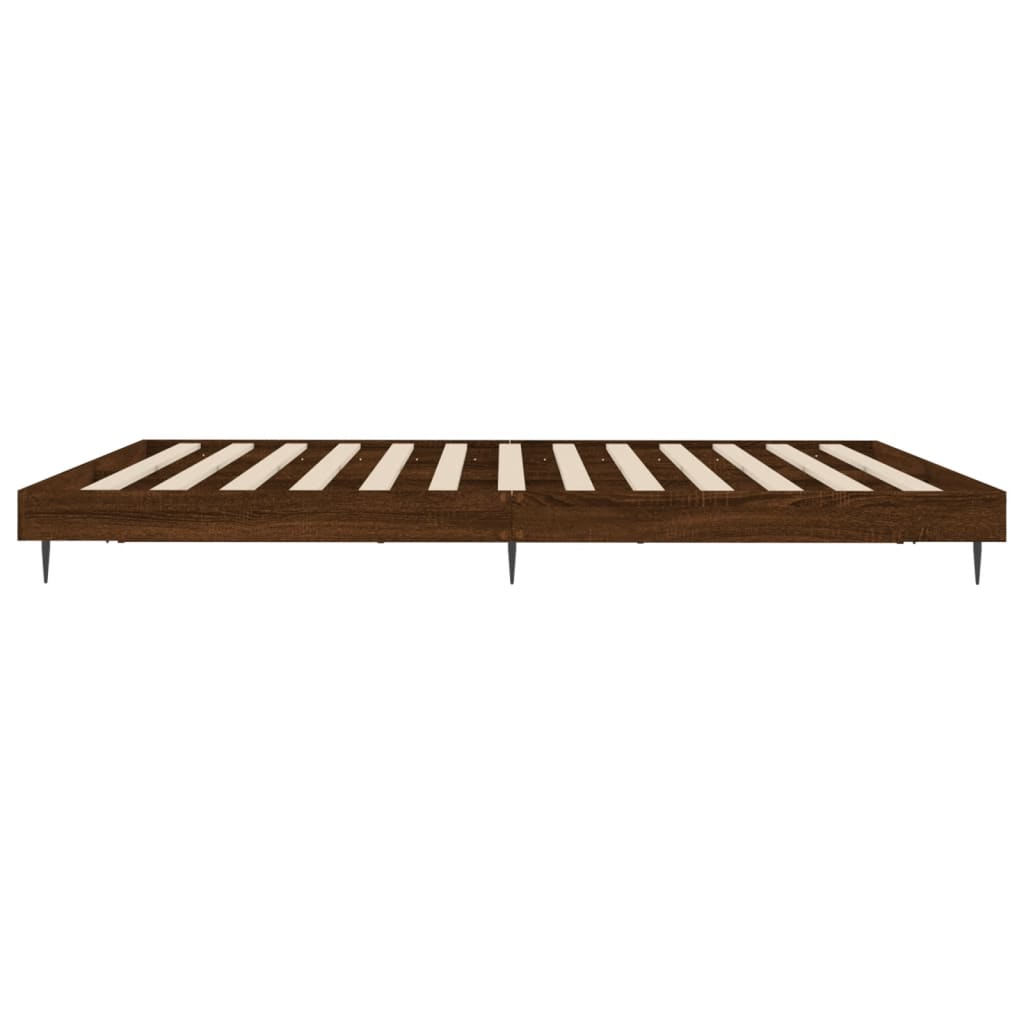 vidaXL Cadru de pat fără saltea Stejar maro 200x200 cm Lemn prelucrat vidaXL Cadru de pat fără saltea Stejar maro 200x200 cm Lemn prelucrat