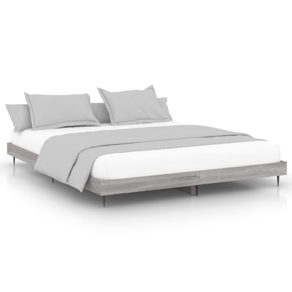 vidaXL Cadru de pat fără saltea Gri Sonoma 180x200cm Lemn prelucrat