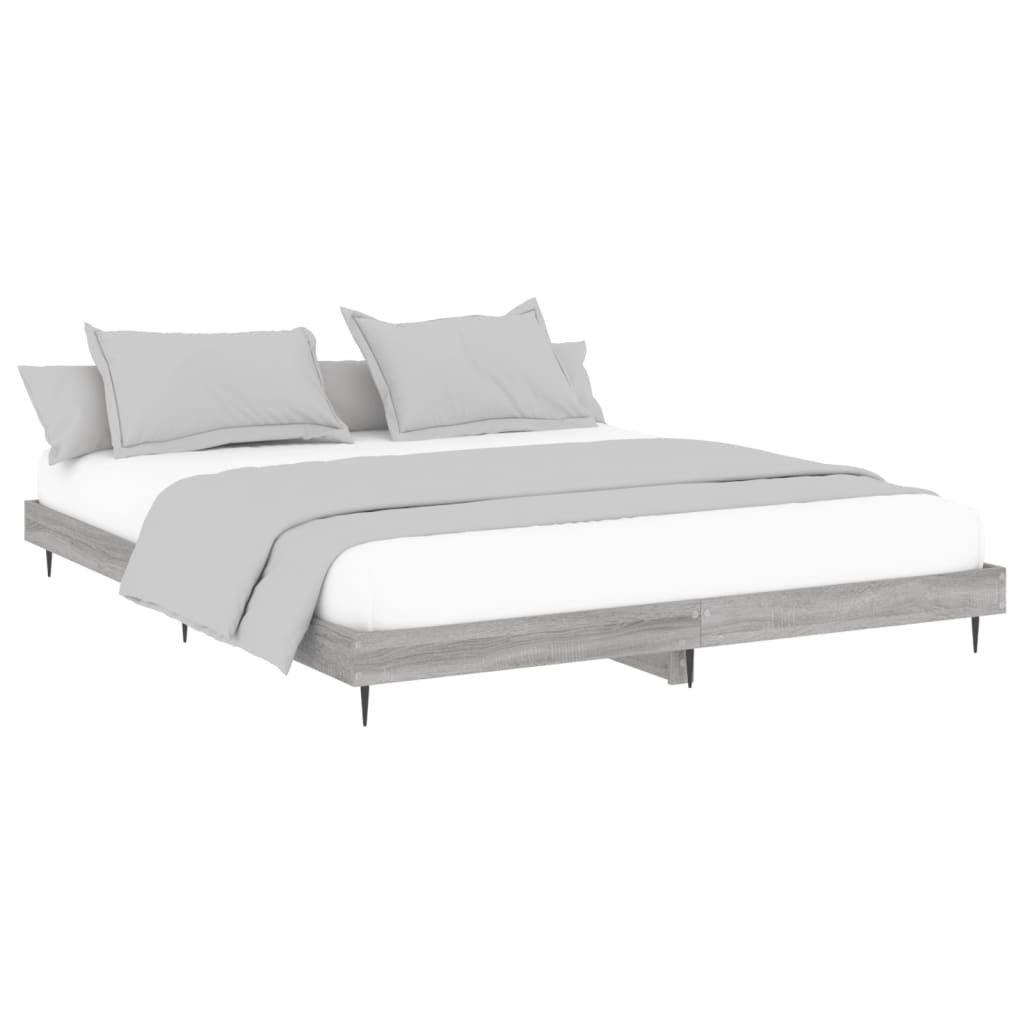 vidaXL Cadru de pat fără saltea Gri Sonoma 180x200cm Lemn prelucrat