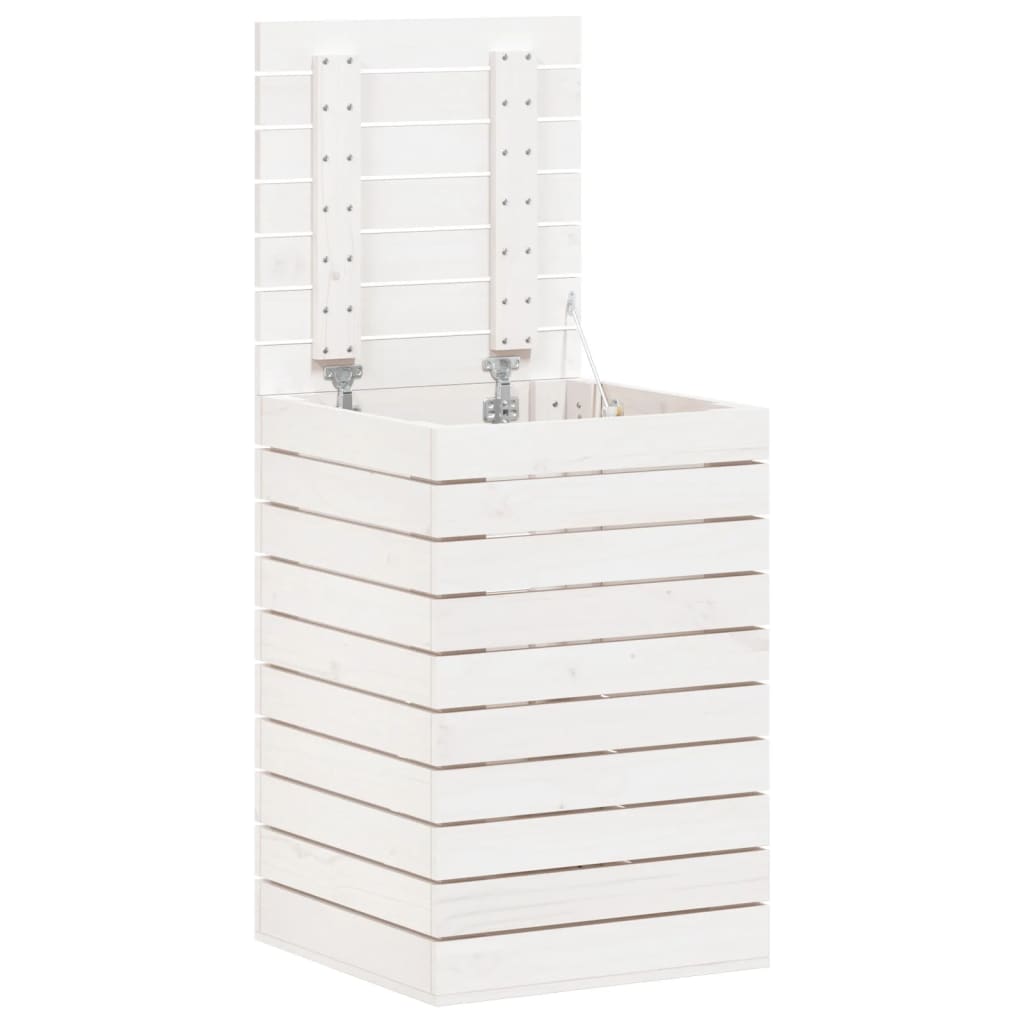 vidaXL Coș de rufe, alb, 44x44x66 cm, lemn masiv de pin vidaXL Coș de rufe, alb, 44x44x66 cm, lemn masiv de pin