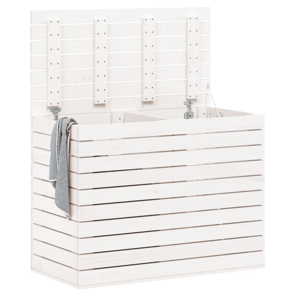 vidaXL Coș de rufe, alb, 88,5x44x66 cm, lemn masiv de pin vidaXL Coș de rufe, alb, 88,5x44x66 cm, lemn masiv de pin
