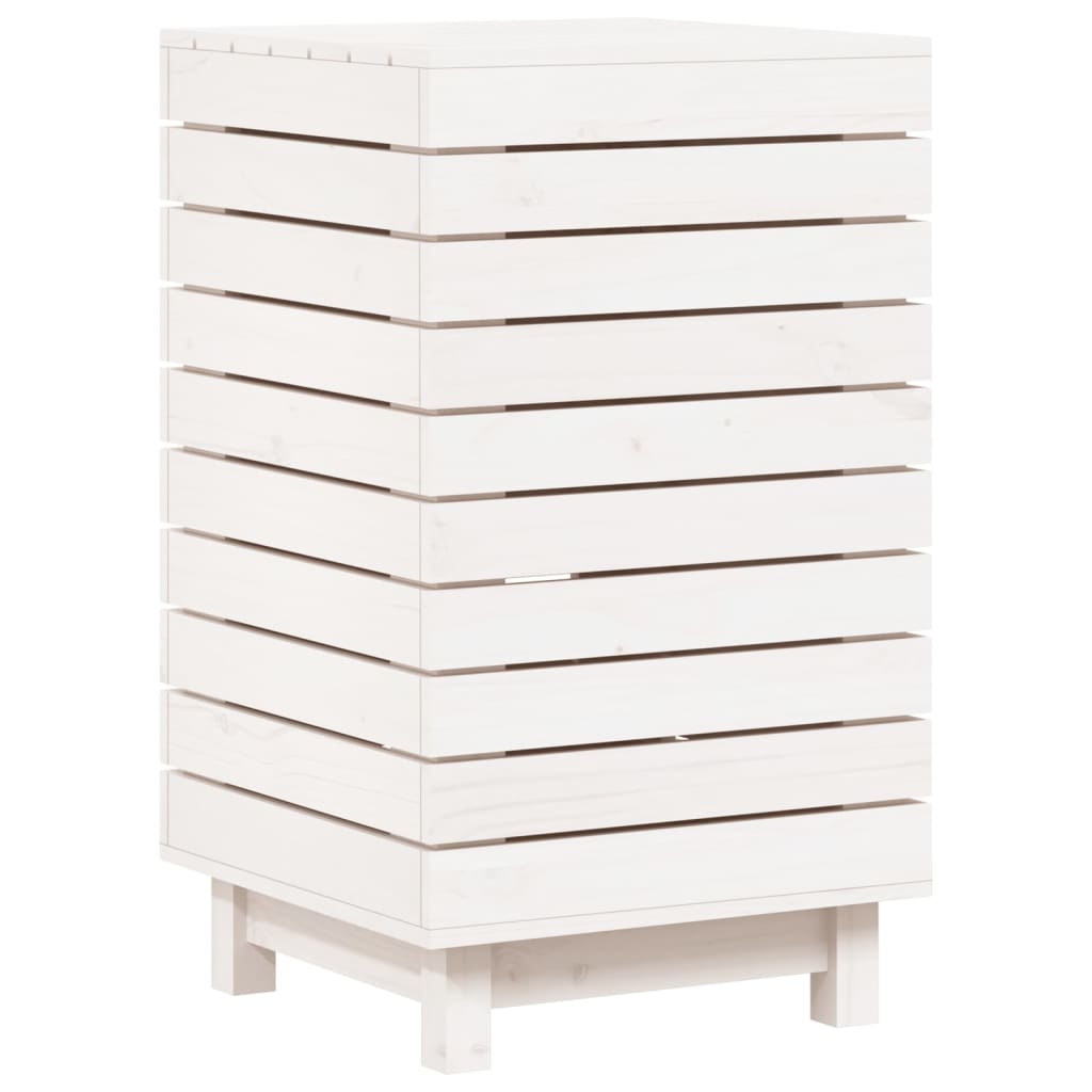 vidaXL Coș de rufe, alb, 44x44x76 cm, lemn masiv de pin vidaXL Coș de rufe, alb, 44x44x76 cm, lemn masiv de pin