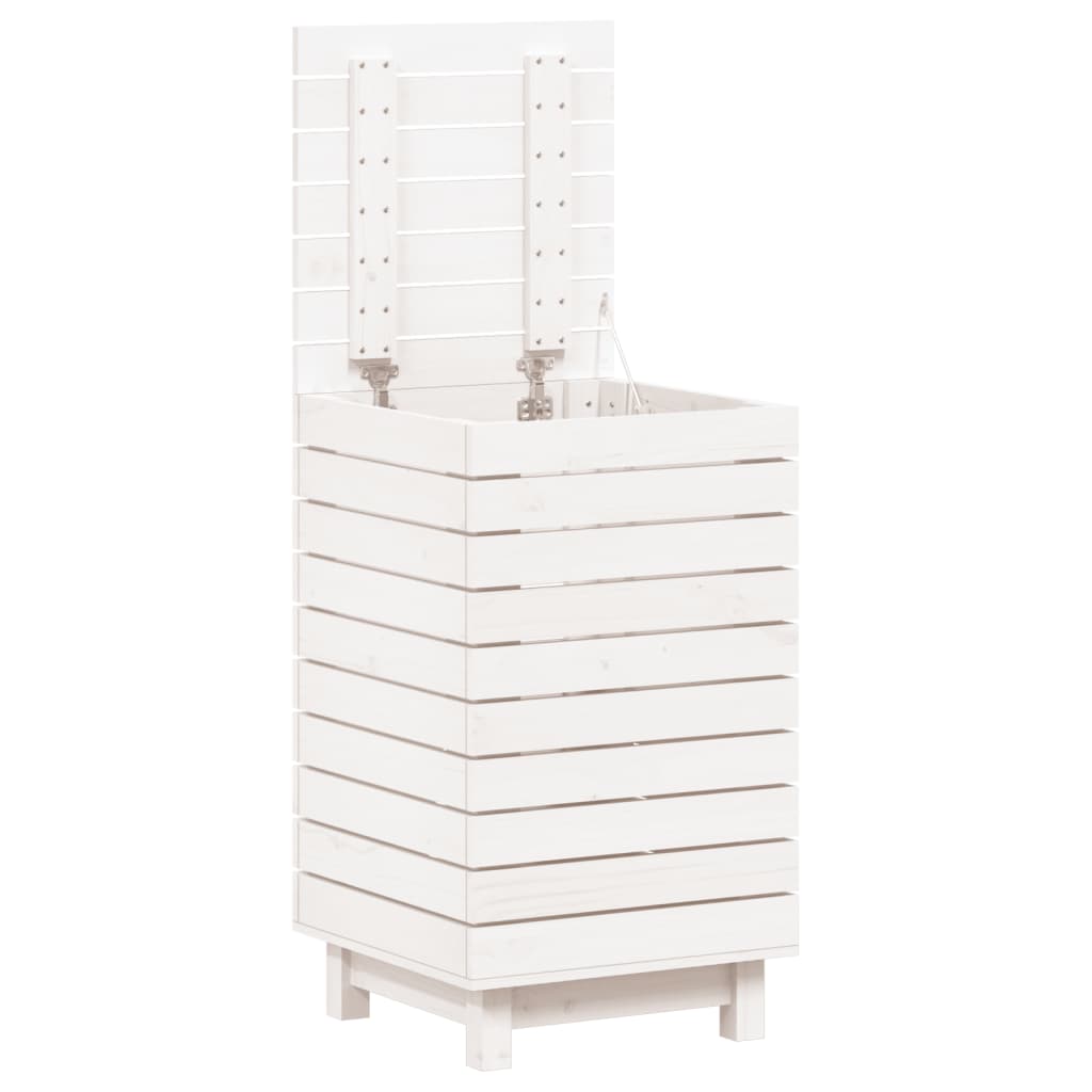 vidaXL Coș de rufe, alb, 44x44x76 cm, lemn masiv de pin vidaXL Coș de rufe, alb, 44x44x76 cm, lemn masiv de pin