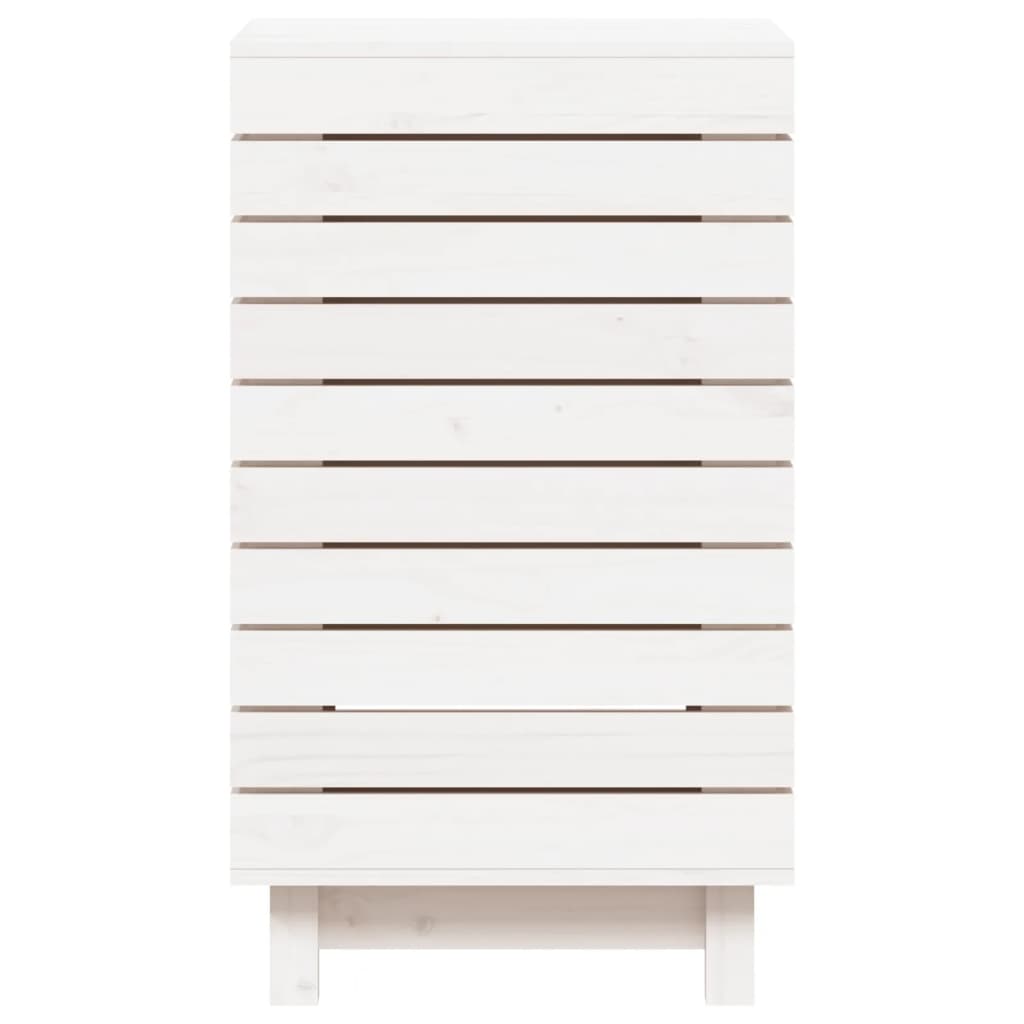 vidaXL Coș de rufe, alb, 44x44x76 cm, lemn masiv de pin vidaXL Coș de rufe, alb, 44x44x76 cm, lemn masiv de pin