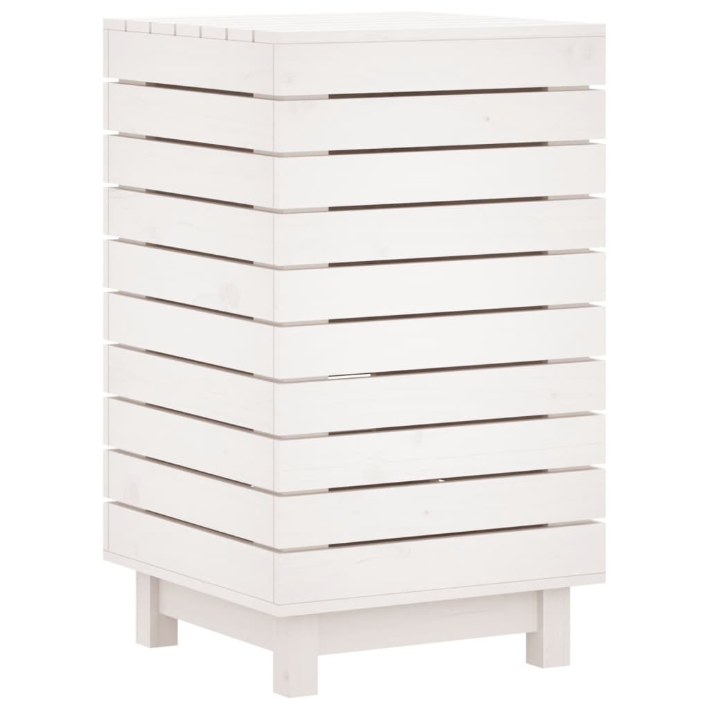vidaXL Coș de rufe, alb, 44x44x76 cm, lemn masiv de pin vidaXL Coș de rufe, alb, 44x44x76 cm, lemn masiv de pin