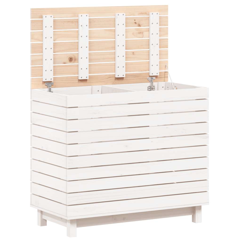 vidaXL Coș de rufe, alb, 88,5x44x76 cm, lemn masiv de pin vidaXL Coș de rufe, alb, 88,5x44x76 cm, lemn masiv de pin