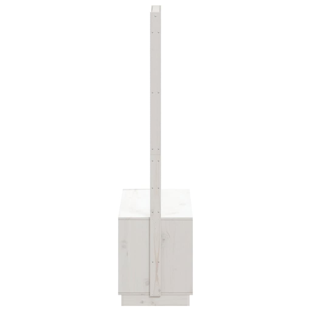 vidaXL Cuier haine cu pantofar alb 113x40x157,5 cm lemn masiv de pin vidaXL Cuier haine cu pantofar alb 113x40x157,5 cm lemn masiv de pin