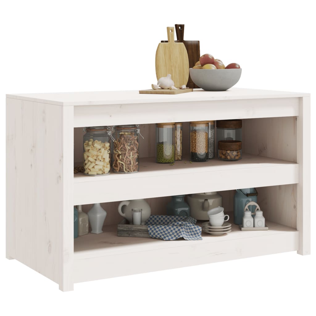 vidaXL Dulap bucătărie de exterior, alb, 106x55x64 cm, lemn masiv pin vidaXL Dulap bucătărie de exterior, alb, 106x55x64 cm, lemn masiv pin