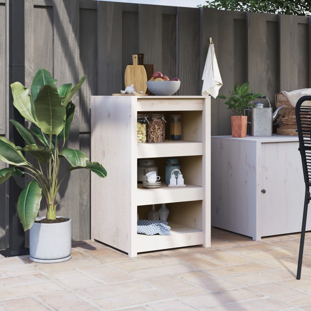 vidaXL Dulap bucătărie de exterior, alb, 55x55x92 cm, lemn masiv pin vidaXL Dulap bucătărie de exterior, alb, 55x55x92 cm, lemn masiv pin