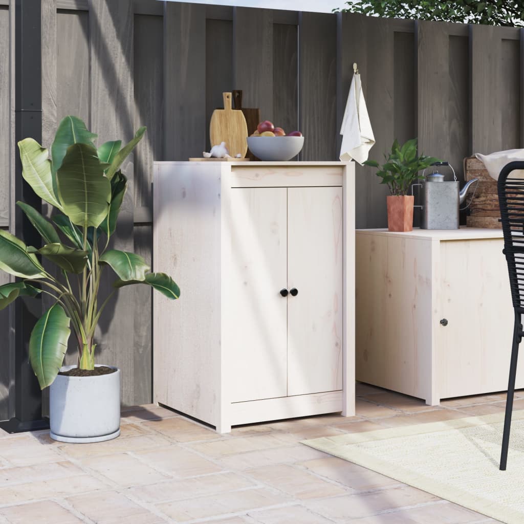 vidaXL Uși de bucătărie de exterior, alb, 50x9x82cm, lemn masiv de pin vidaXL Uși de bucătărie de exterior, alb, 50x9x82cm, lemn masiv de pin