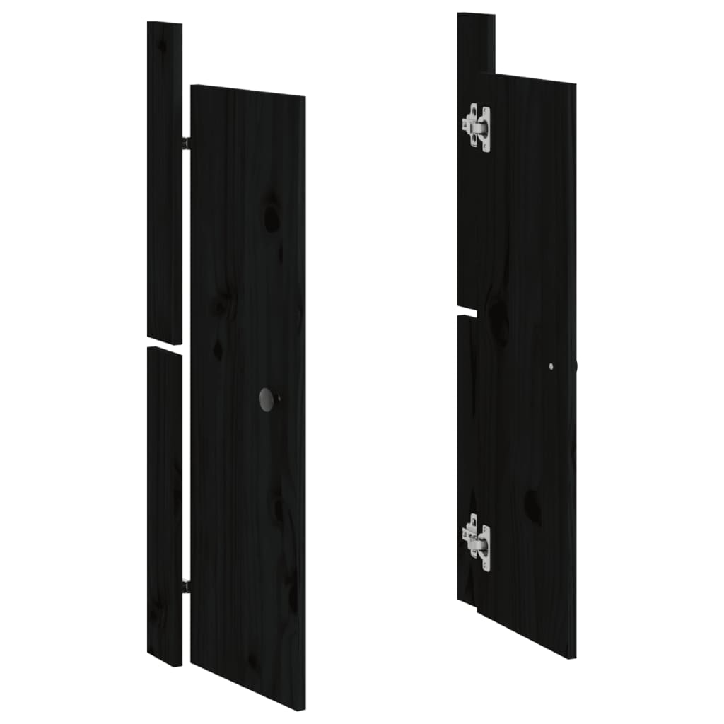 vidaXL Uși de bucătărie de exterior, negru, 50x9x82 cm, lemn masiv pin vidaXL Uși de bucătărie de exterior, negru, 50x9x82 cm, lemn masiv pin